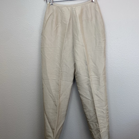Vintage Madison Studio 100% Silk Khaki Dress Pants Size 8 - Picture 4 of 6